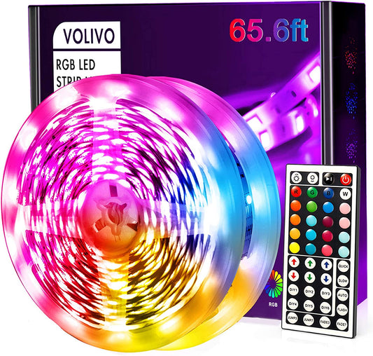 Light Up Your World: VOLIVO's 65.6ft RGB LED Strip Lights - A Symphony of Colors at Your Fingertips!