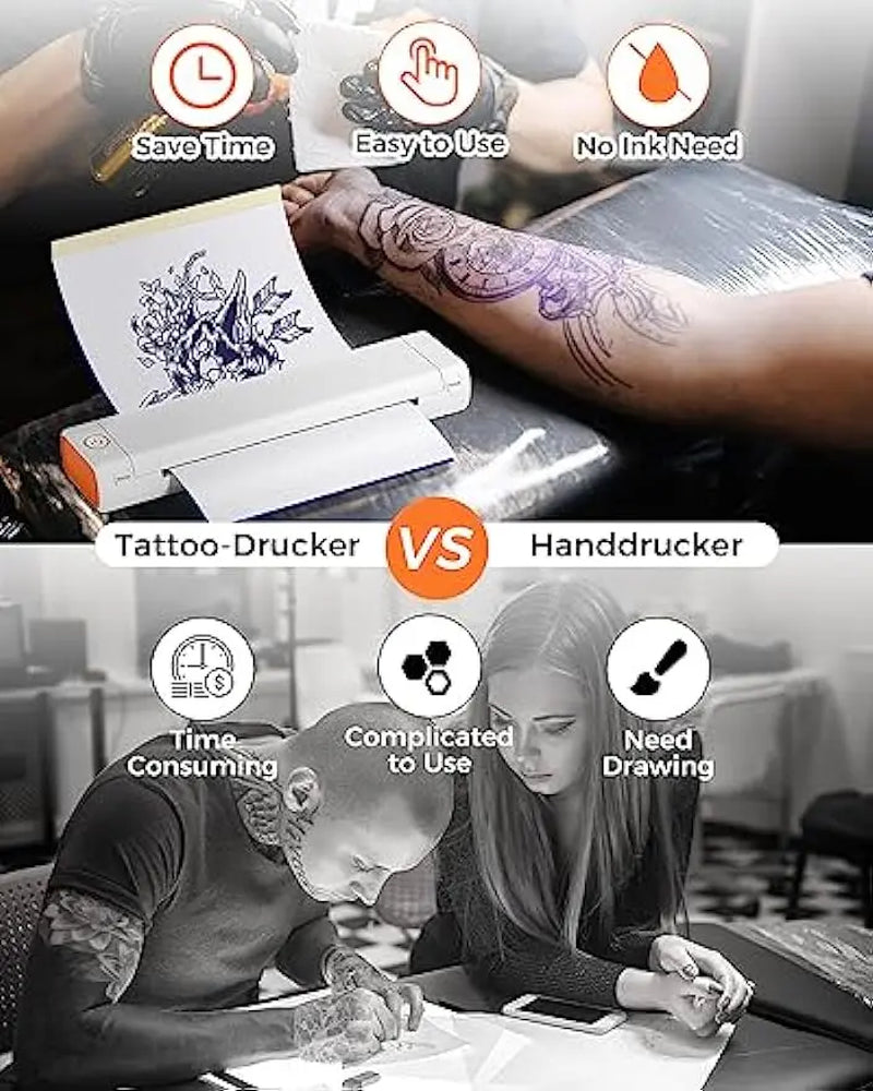 Revolutionize Your Tattoo Artistry with the M08F Wireless Tattoo Stencil Printer: Smartphone & PC Compatible!